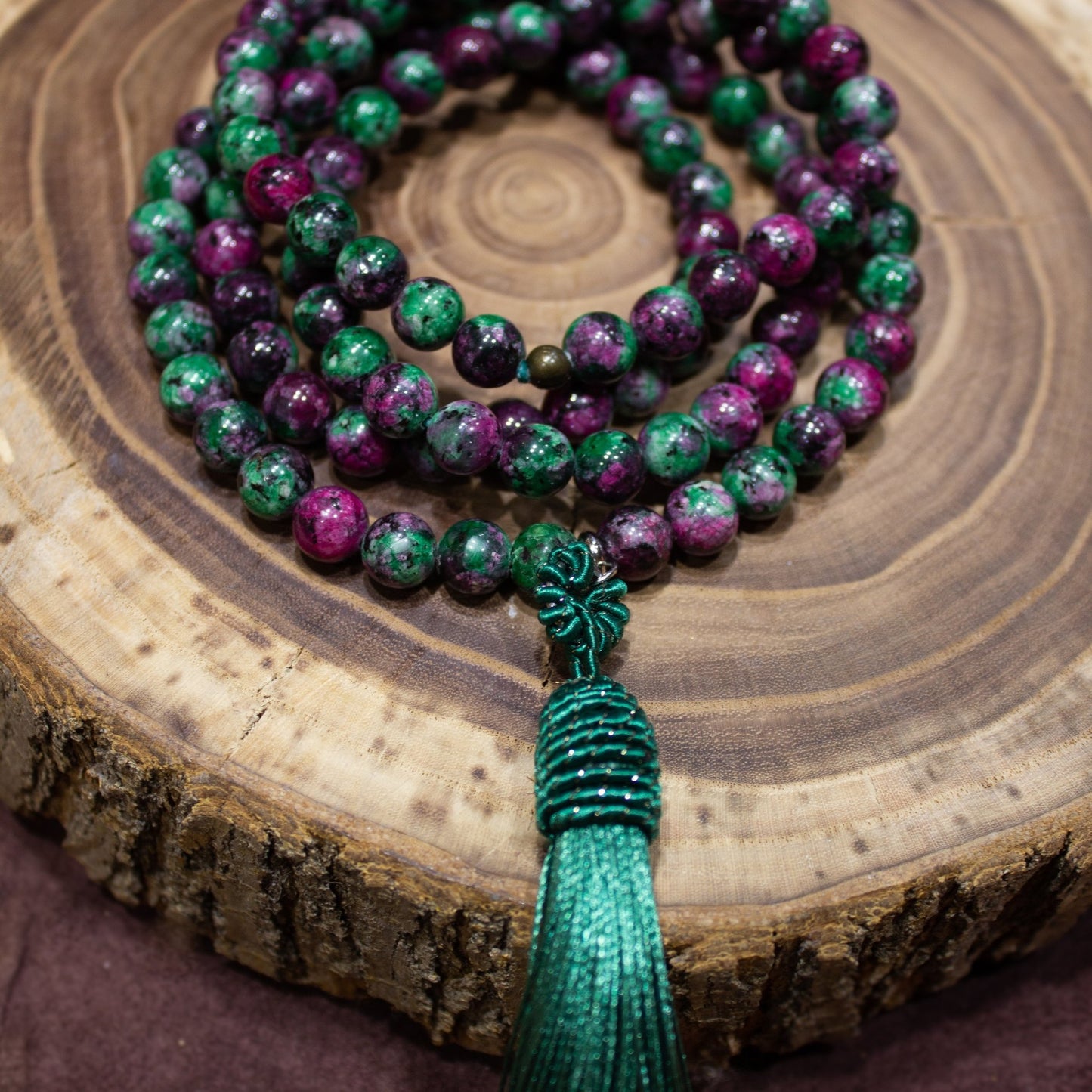 MALA TIBETANO IN RUBINO FUCHSITE - MARYSTE'