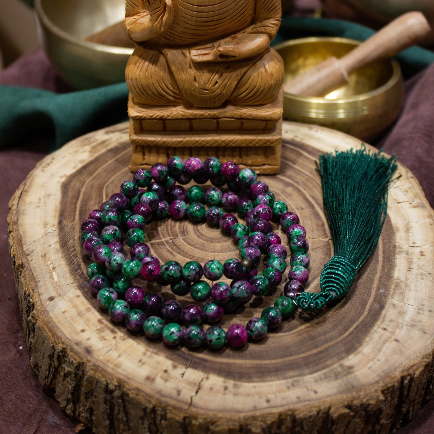 MALA TIBETANO IN RUBINO FUCHSITE - MARYSTE'