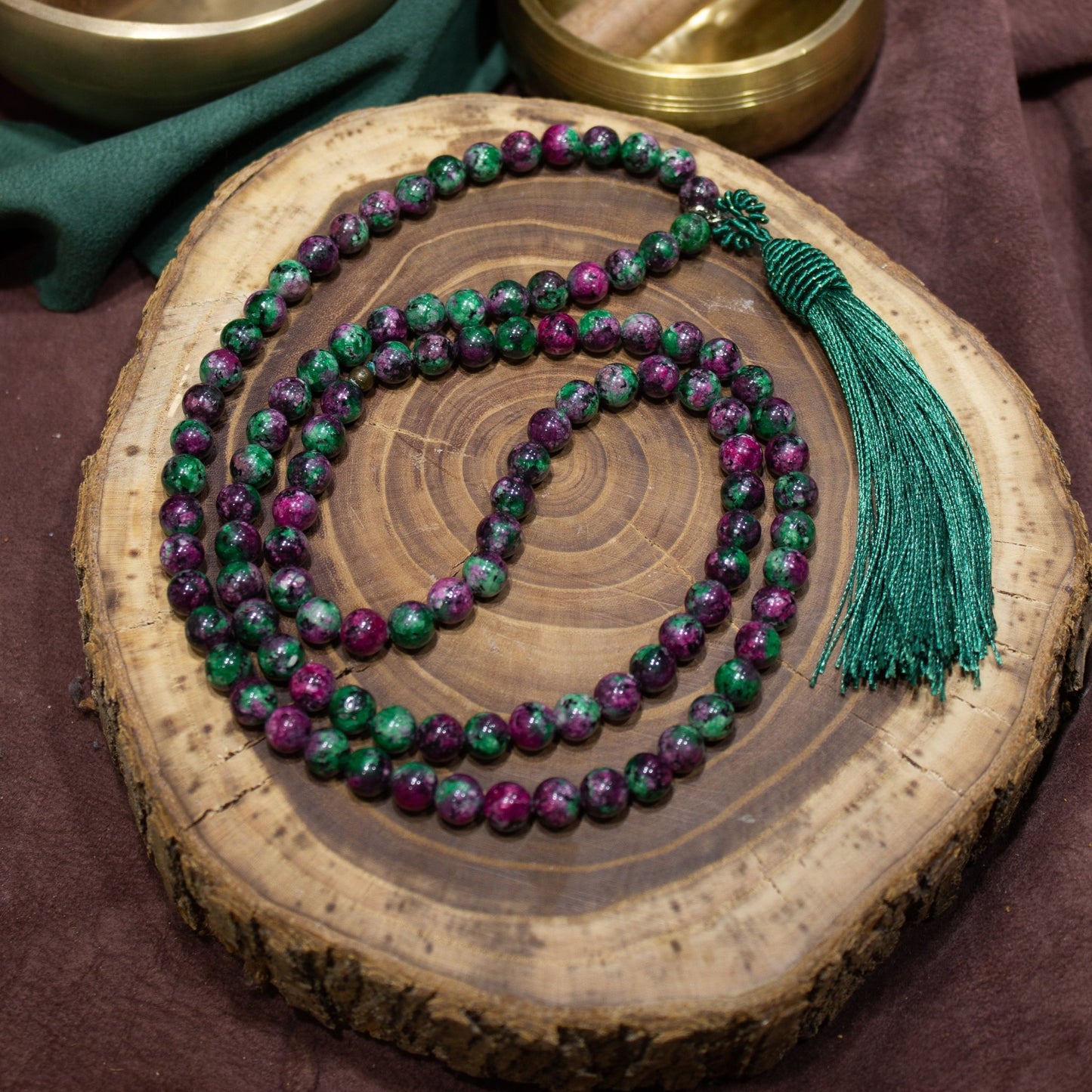 MALA TIBETANO IN RUBINO FUCHSITE - MARYSTE'