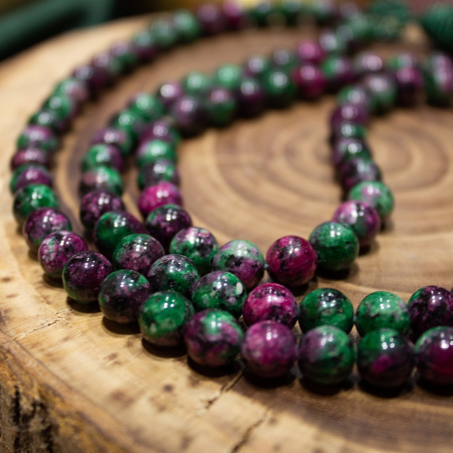 MALA TIBETANO IN RUBINO FUCHSITE - MARYSTE'