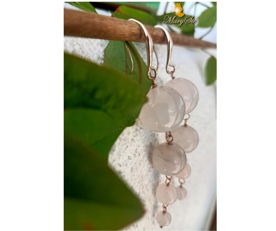 ORECCHINI QUARZO ROSA - MARYSTE'