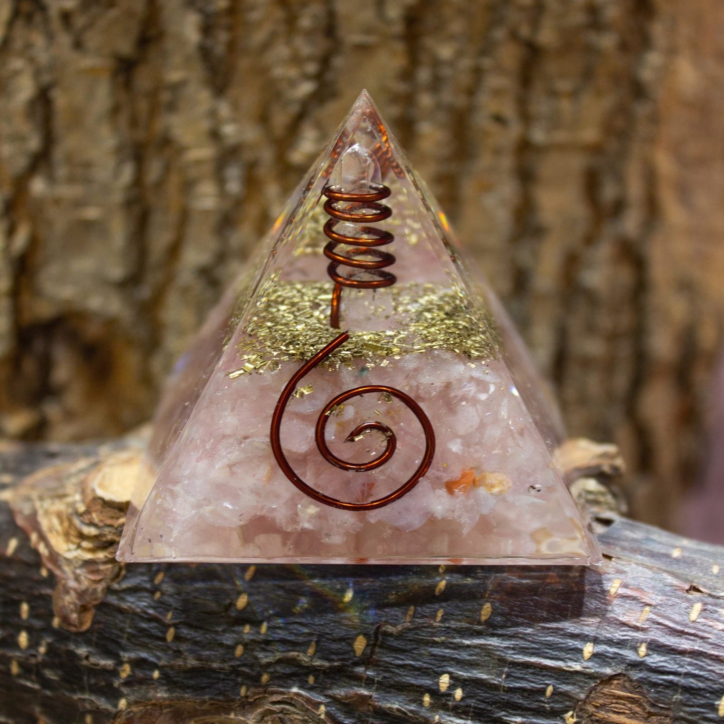 PIRAMIDE RAME E QUARZO ROSA - MARYSTE'