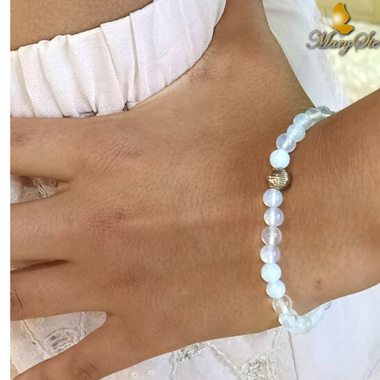 BRACCIALE ELASTICO OPALITE E BUDDHA - MARYSTE'