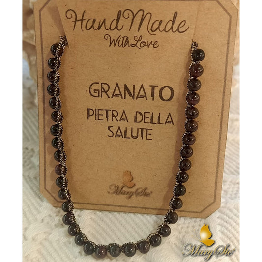 BRACCIALE FILO DI SETA E GRANATO - MARYSTE'