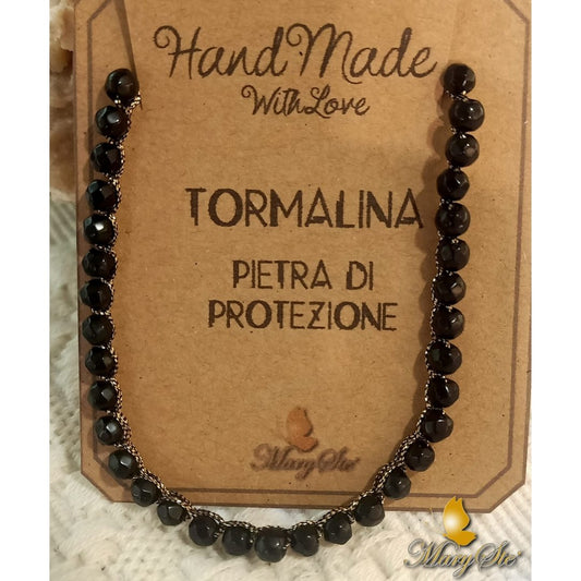 BRACCIALE FILO DI SETA TORMALINA NERA - MARYSTE'